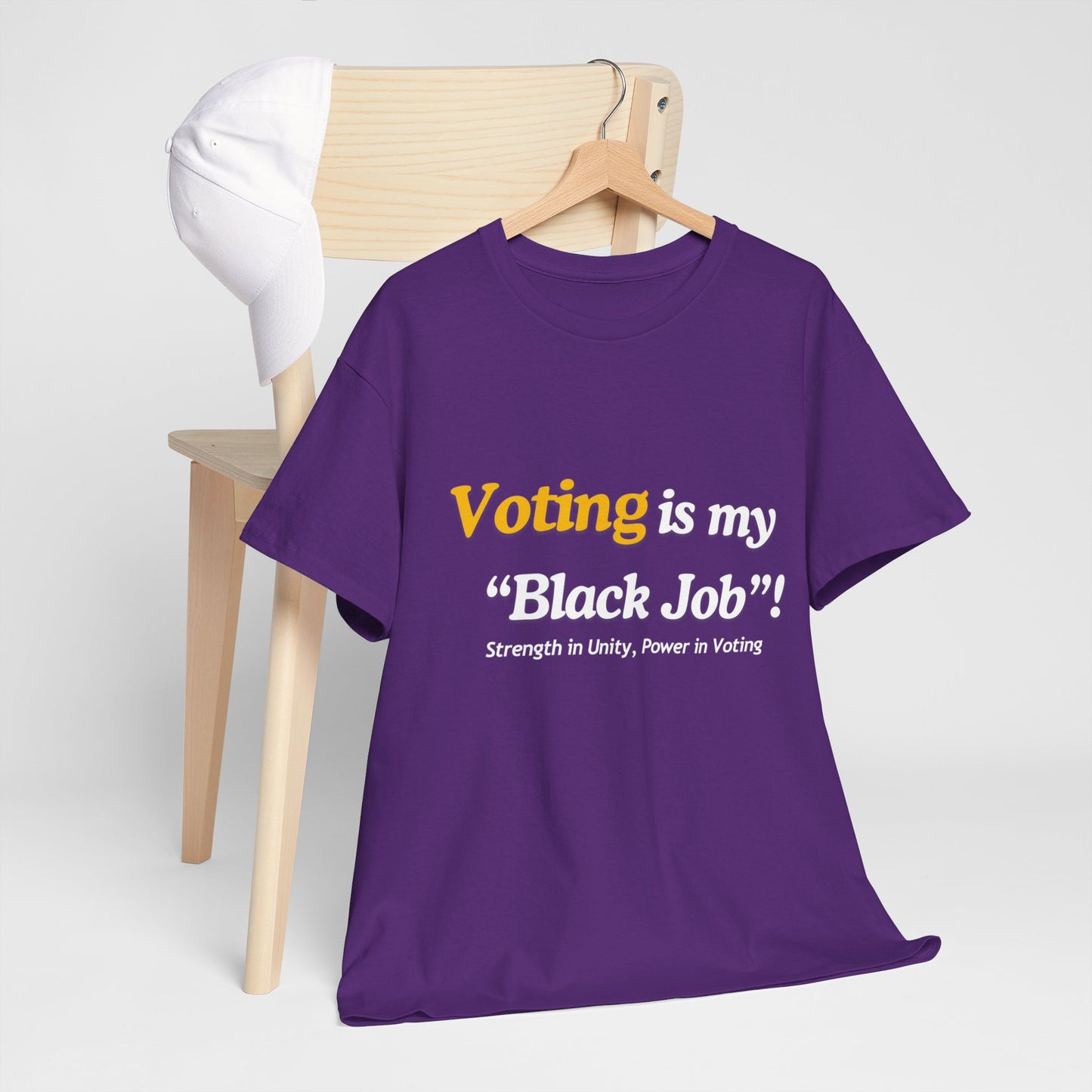 "Voting is My Black Job" Tee (Gold on Purple)