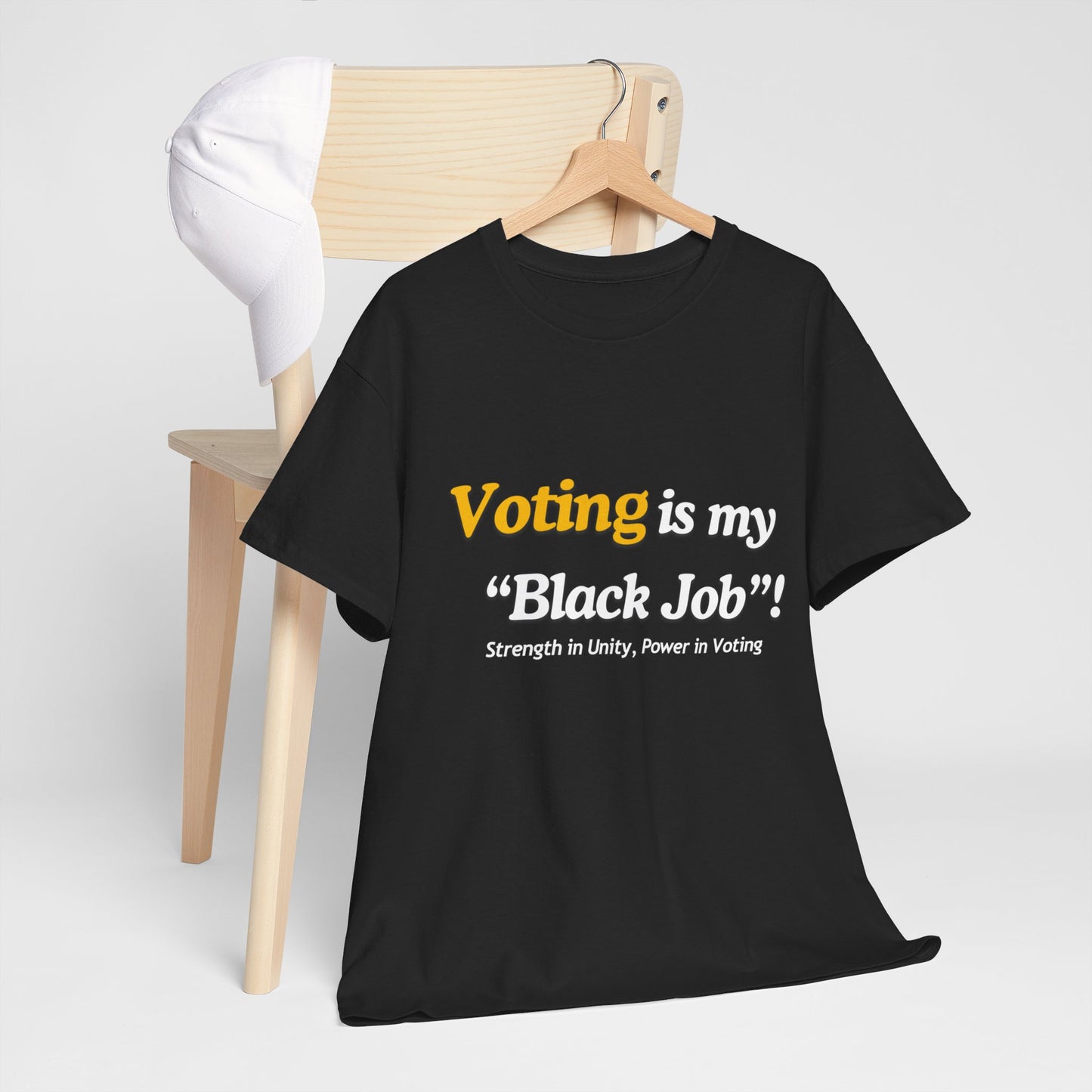 "Voting is My Black Job" Tee (Gold on Black)