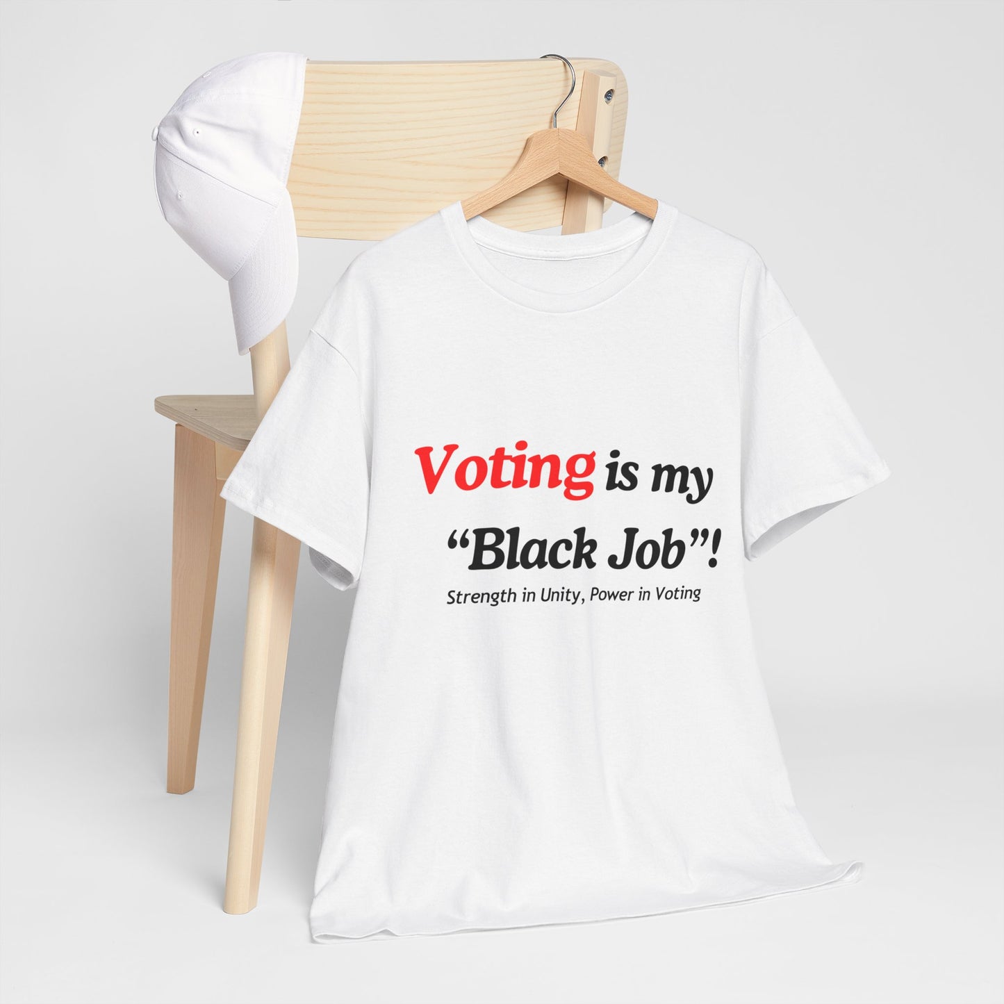 "Voting is My Black Job" Tee (Red on White)