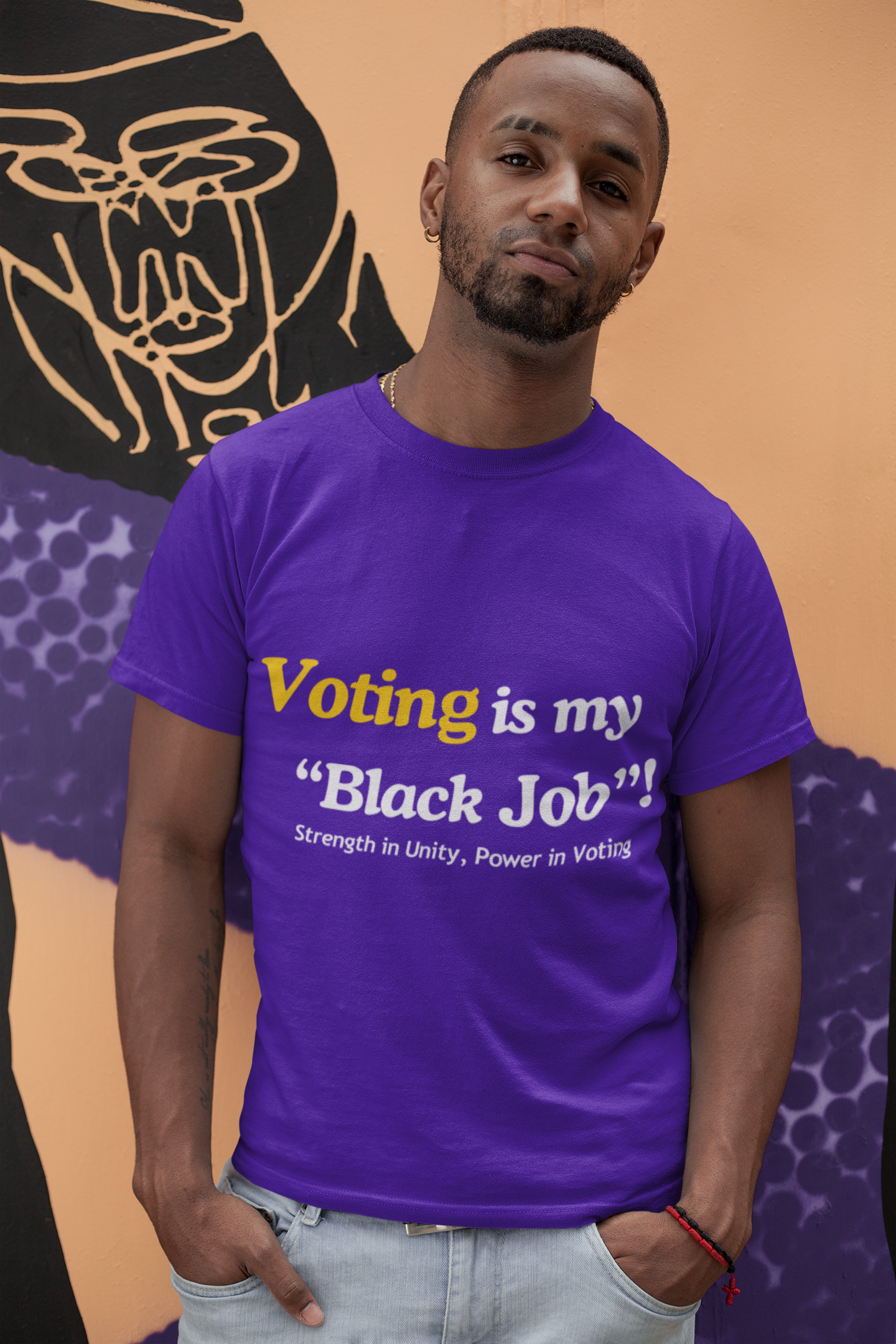 "Voting is My Black Job" Tee (Gold on Purple)